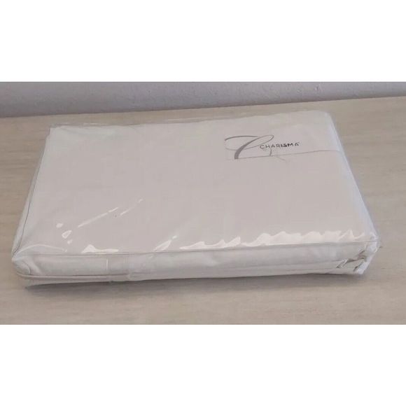 CHARISMA California King Fitted Sheet Ivory Dot Pattern 400TC 100% Cotton - Picture 3 of 11